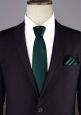 dark green tie and pocket square