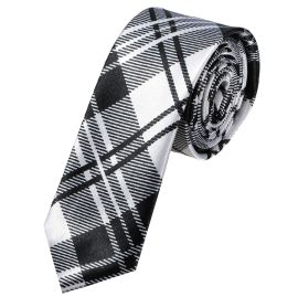 Black & White Tartan Skinny Tie