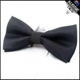 Black with V texture Bow Tie