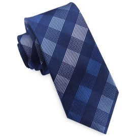 Blue Tartan Skinny Tie