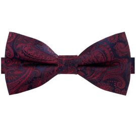 Dark Blue & Red Paisley Bow Tie