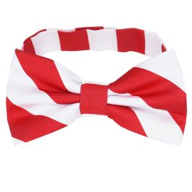 Mens Red & White Stripes Bow Tie