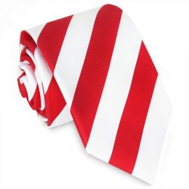 Mens Red & White Stripes Sports Tie