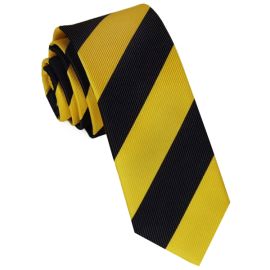 Yellow & Black Stripes Skinny Tie