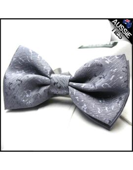Light Silver Grey Textured Bow Tie