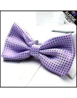 Lavender with Purple Polkadots Bow Tie