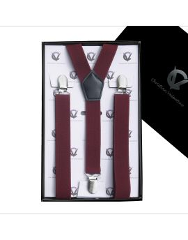 Boy's Burgundy Braces Suspenders Y2.5cm