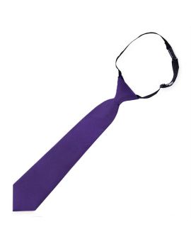Boys Dark Purple Pre-Tied Elastic Tie