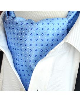 Blue with Black & White Paisley Ascot Cravat