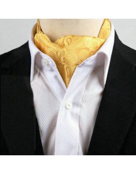 Men's Gold Paisley Ascot Cravat 