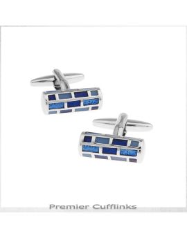 Octagonal Prism with Blue Insets Cufflinks