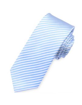 Sky Blue & White Thin Stripes Mens Necktie