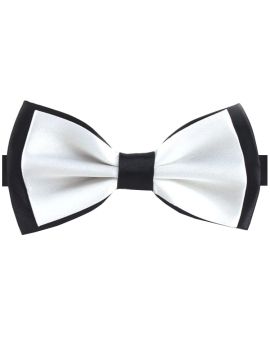 White with Black Back Bow Tie