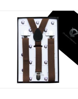 Men's Mid Brown Extra Large Braces Suspenders Y2.5cm