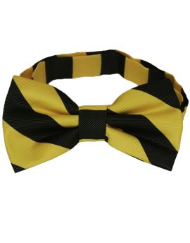 Yellow & Black Stripes Bow Tie